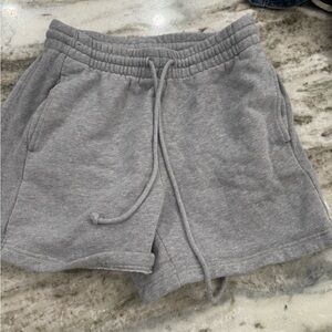 Women's Gray Tna Cozy Fleece Boyfriend Drawstring Lounge Shorts